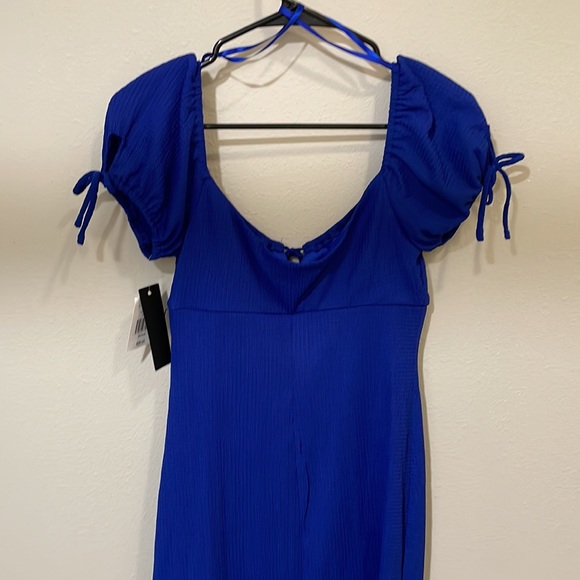 Brand New with Tags! Royal Blue body con dress with puff sleeves - Picture 2 of 4